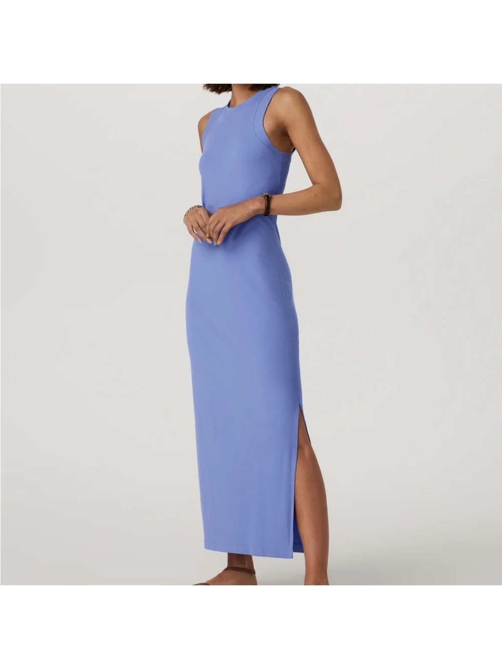 NWT sz M Vuori Pose Modern dress maxi in bluebell modal blend sleeveless